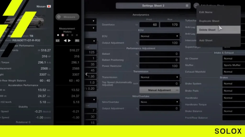 How do you reset your car setup on Gran Turismo 7?