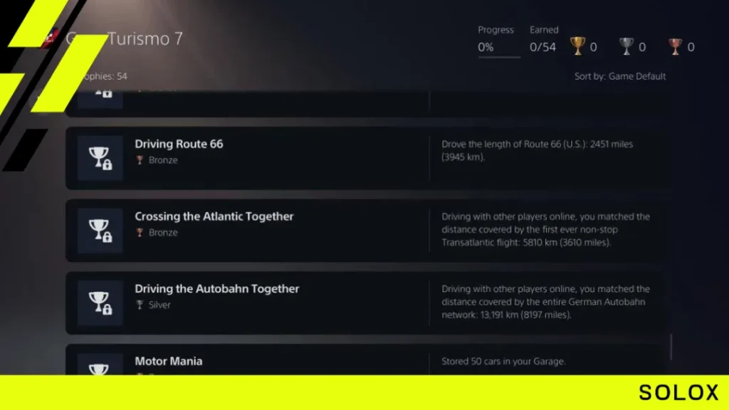 Silver GT7 trophies list: