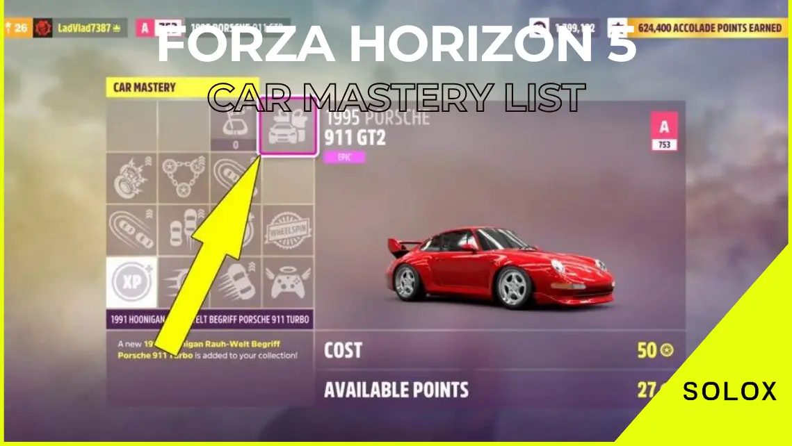 Forza Horizon 5 Car Mastery List