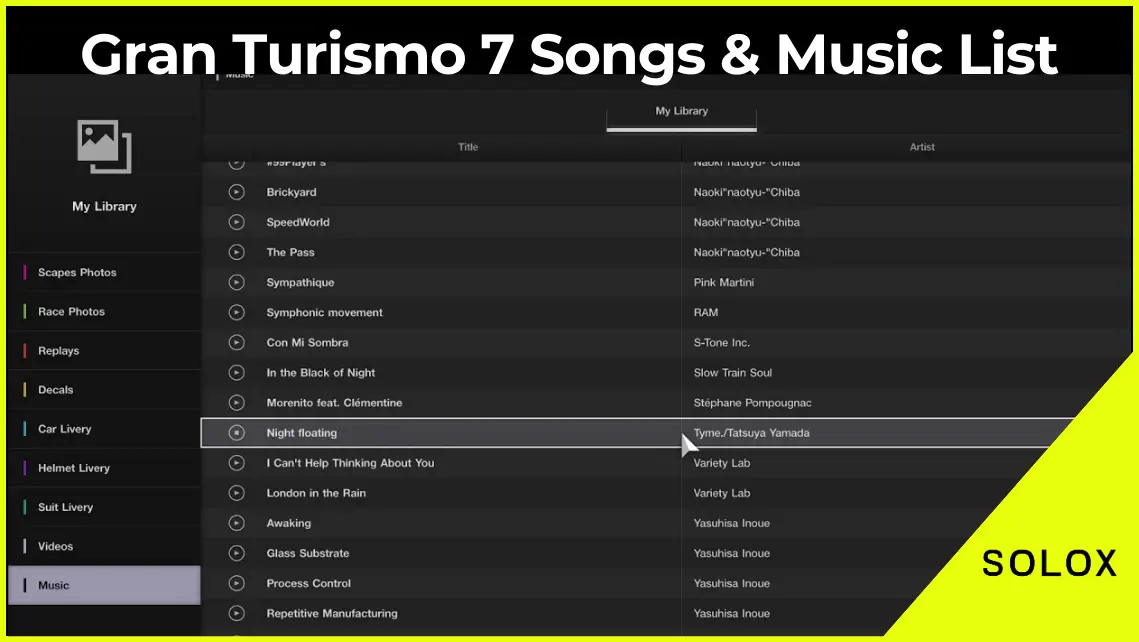 Gran Turismo 7 Songs & Music List
