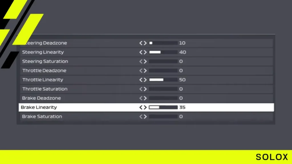 F1 22 Controller Calibration Settings