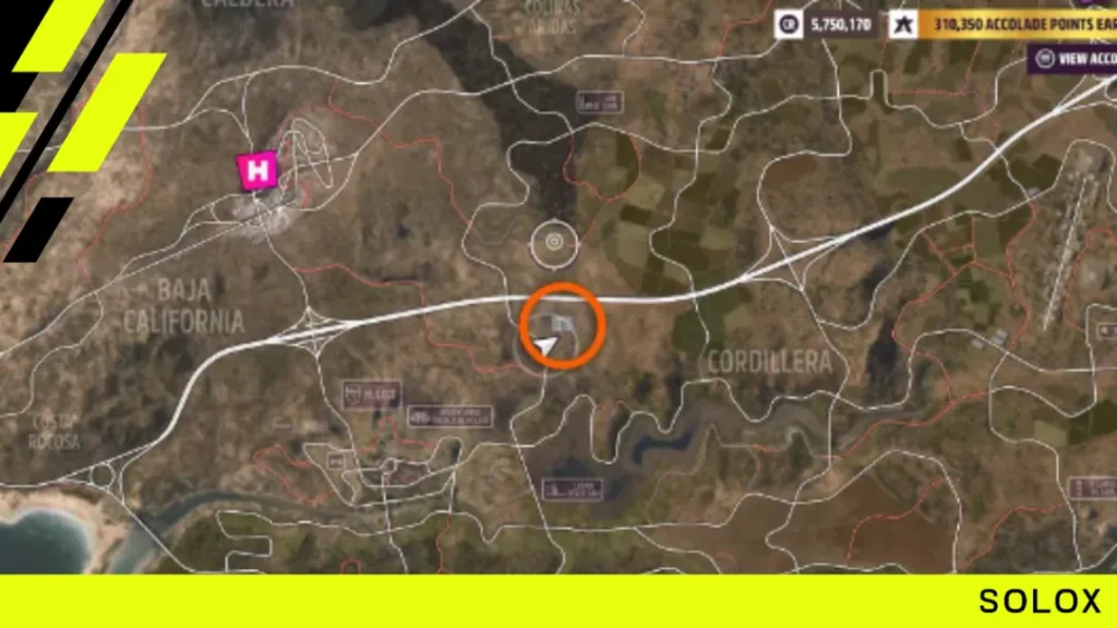 Where are the solar panels located on the map?