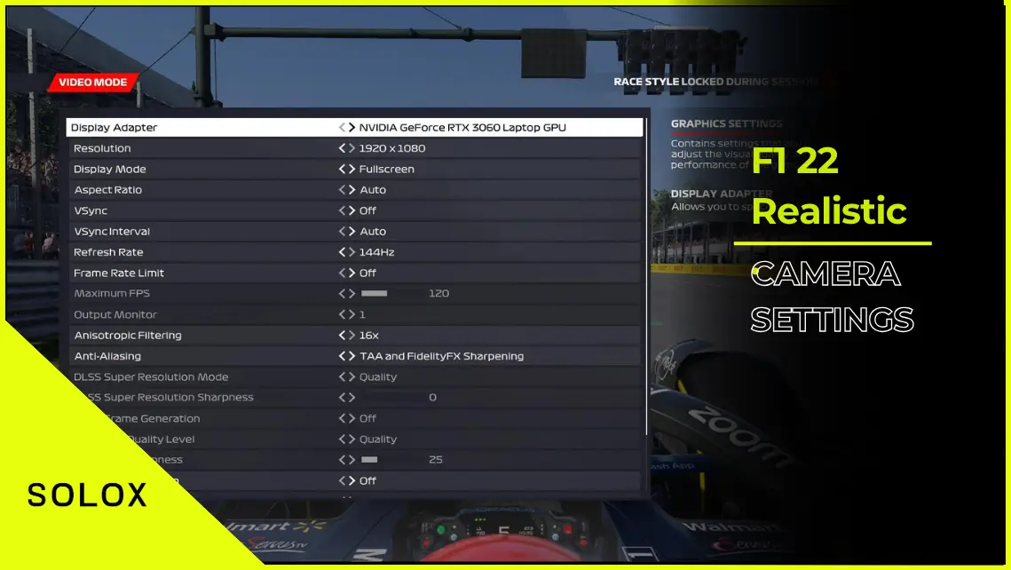 F1 22 Realistic Camera Settings