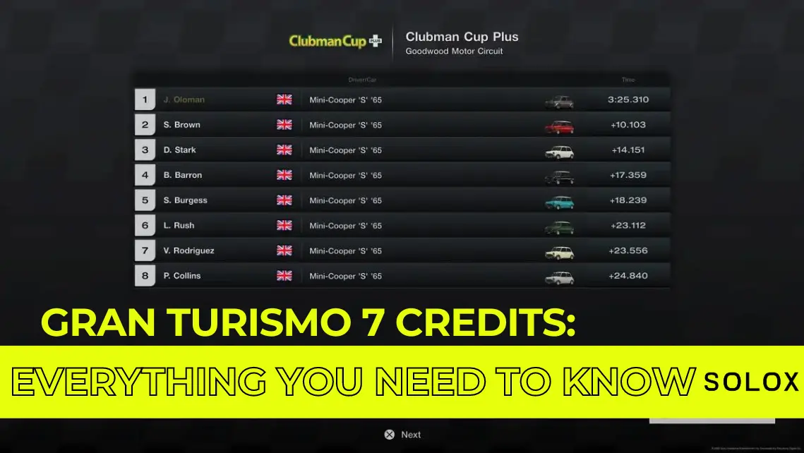 Gran Turismo 7 Credits: Everything you Need to Know