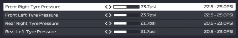 F1 22 Spa setup - tyres