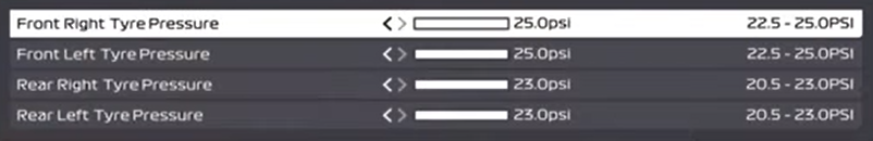 F1 22 Mexico setup - tyres