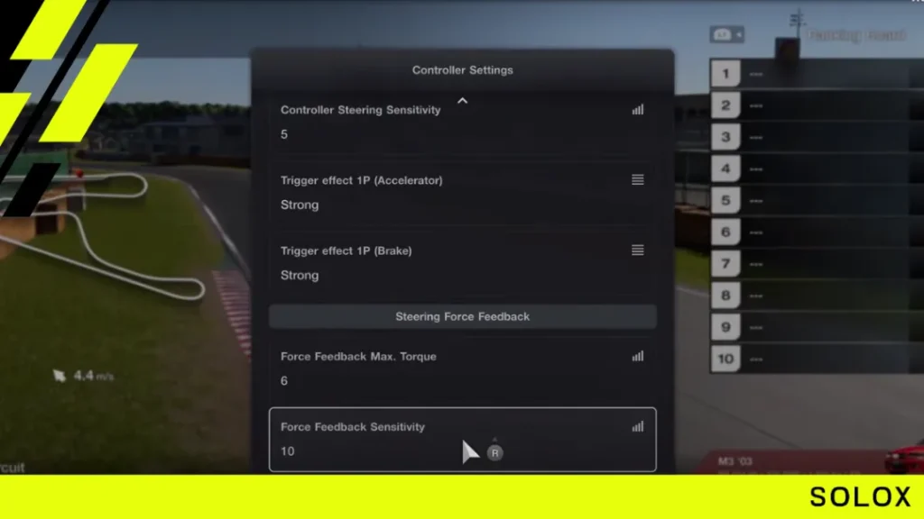 Optimize Force Feedback Sensitivity