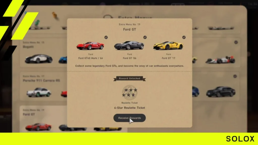 Café Menu Books and Car Collection Extras