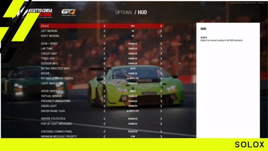 Customizing the HUD in ACC