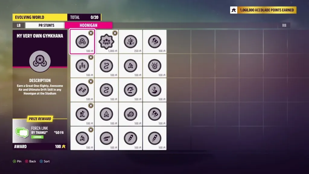 Completing Accolades FH5