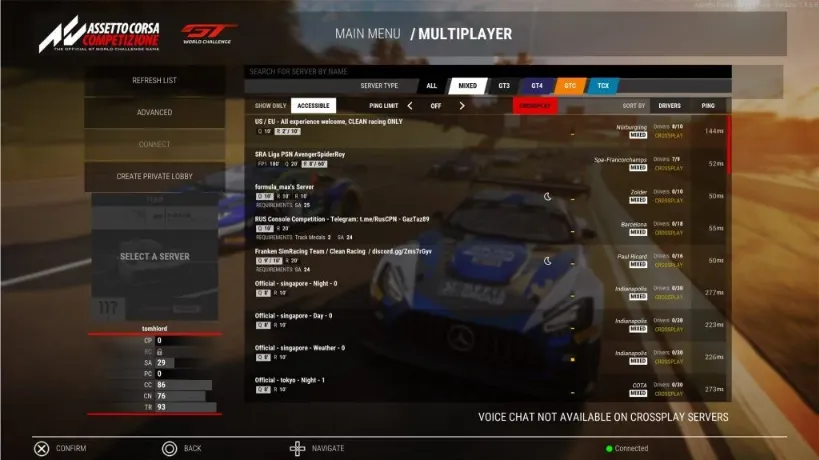 Enhancements to Multiplayer Racing