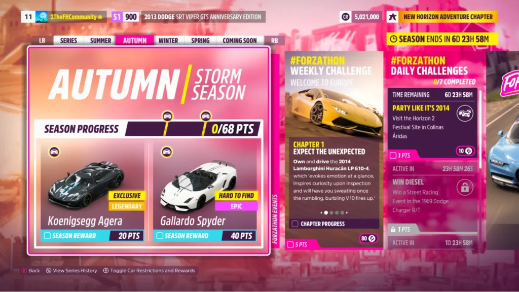Festival Playlist Challenges FH5