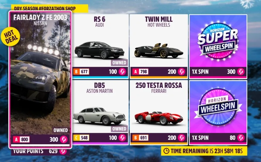 Forzathon Shop Exclusive Purchases FH5