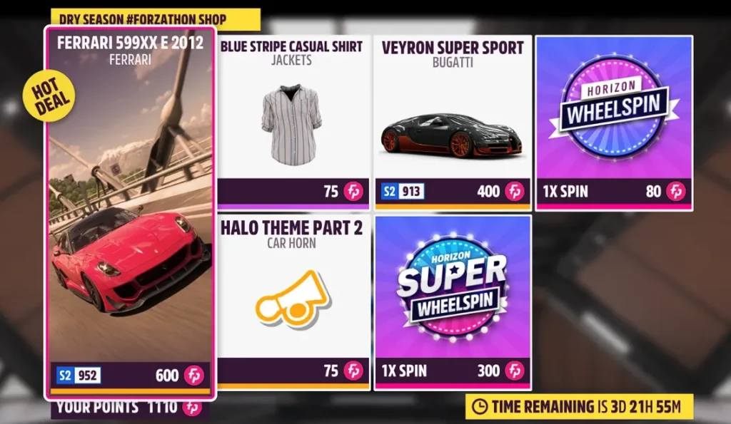Methods to Earn Wheelspins FH5
