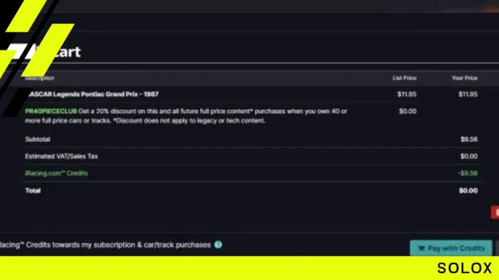 Step 1: Understanding iRacing Dollars and Credits
