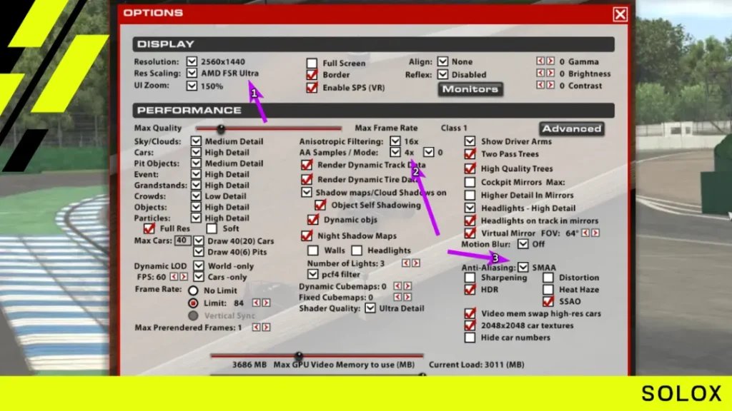 Adjusting iRacing Graphics Settings