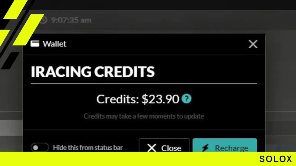 Accessing Your iRacing Wallet