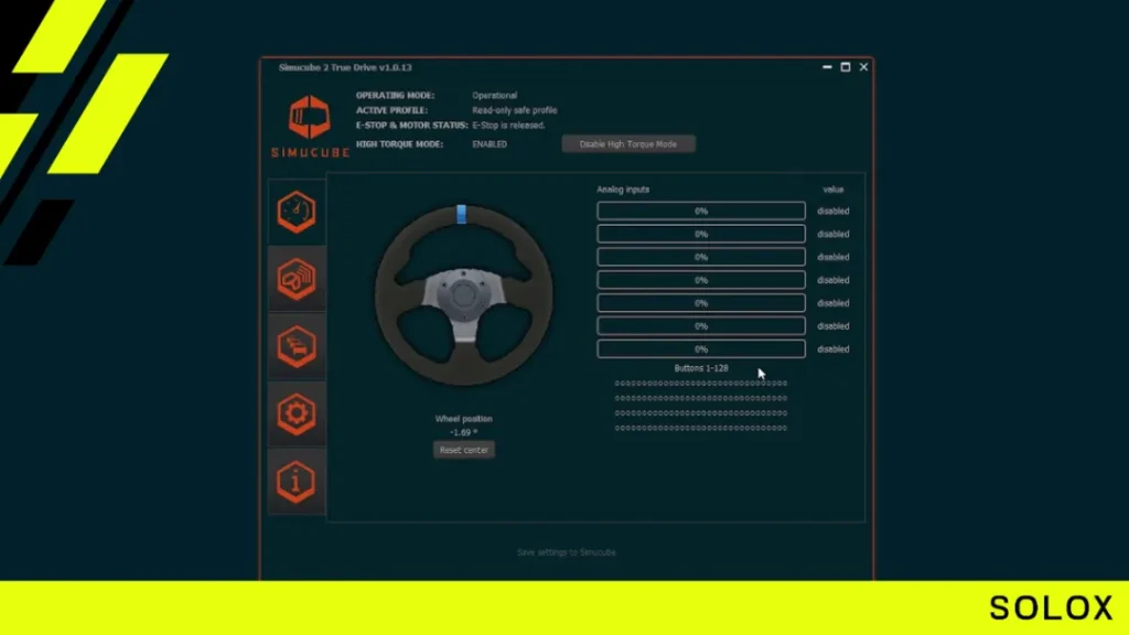 Simucube's User Interface: Navigating the True Drive Software