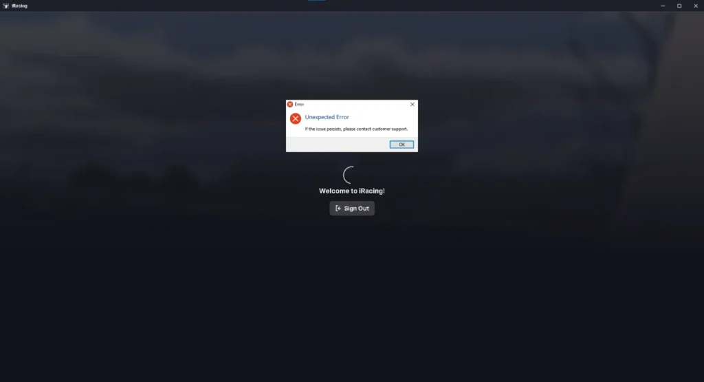 User Interface Errors iRacing