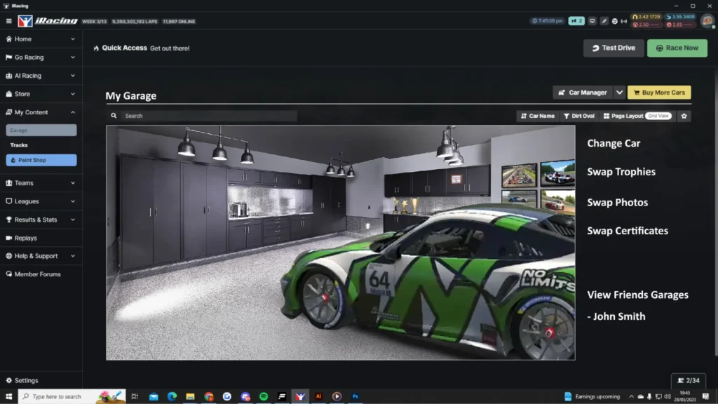 Accessing the iRacing UI