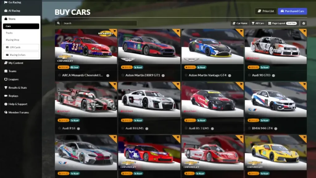 Choose Your GT3 Car iRacing