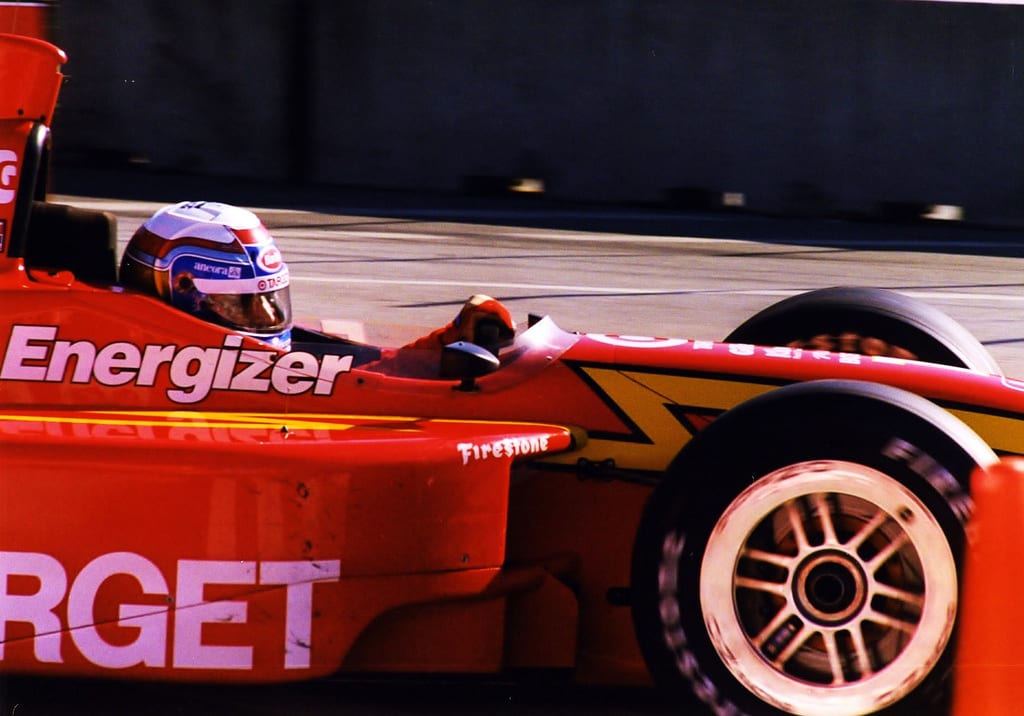 Alex Zanardi in the cockpit of the red Target Chip Ganassi CART car at Vancouver