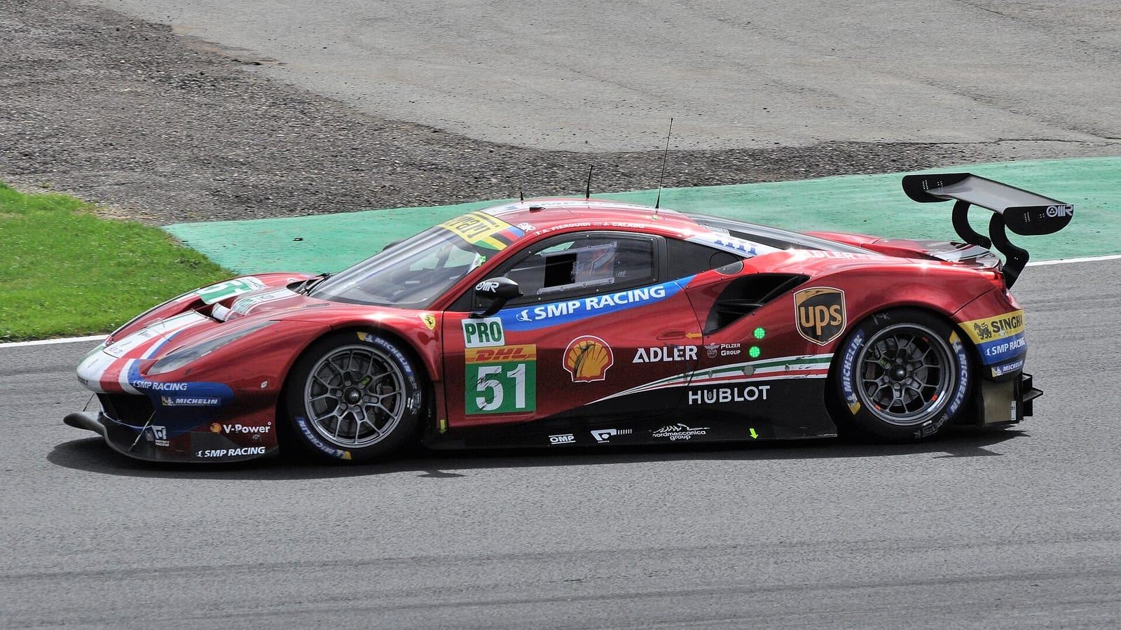 AF Corse Ferrari 488 GTE number 51 at Silverstone in 2018