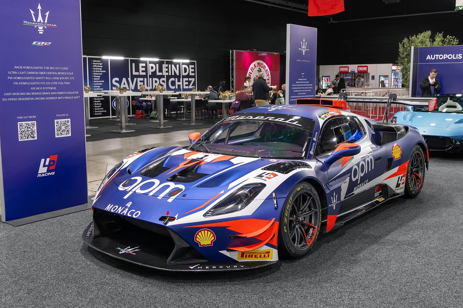 A Maserati GT2 race car on display