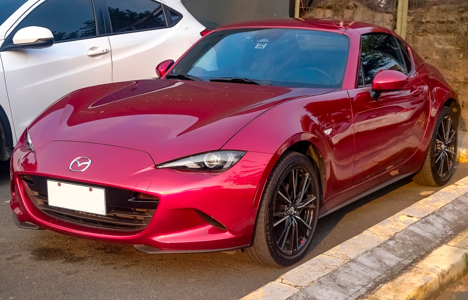 A red Mazda MX-5 Miata RF
