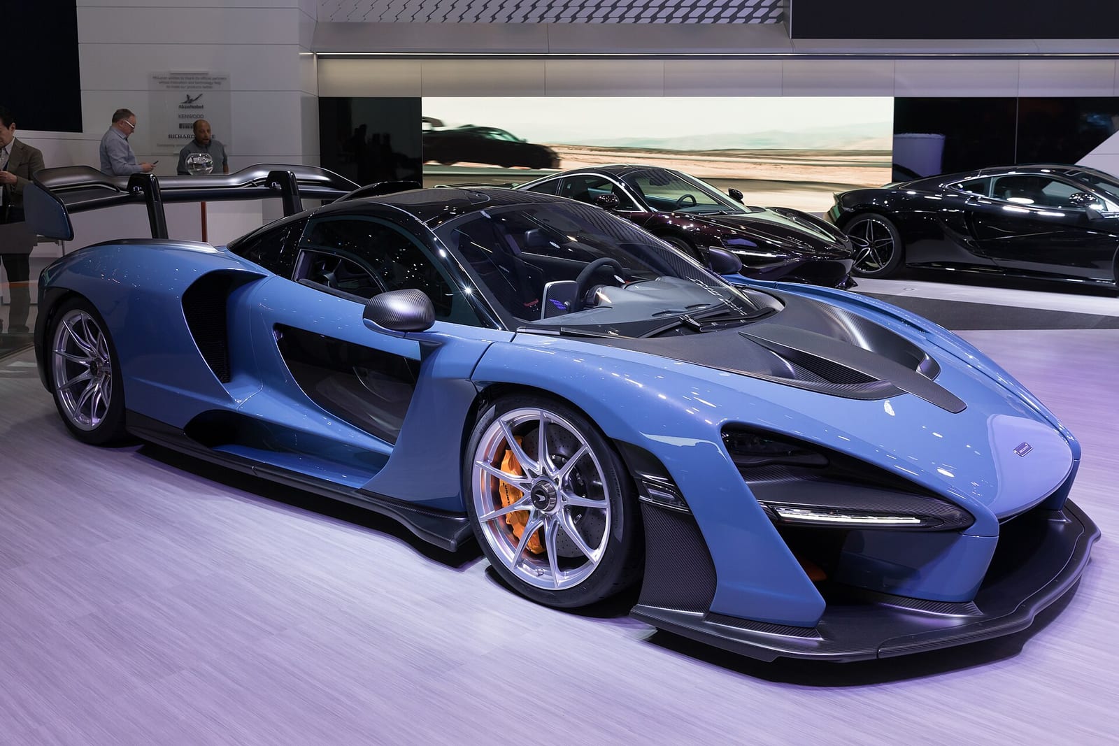 A McLaren Senna on a show stand in 2018