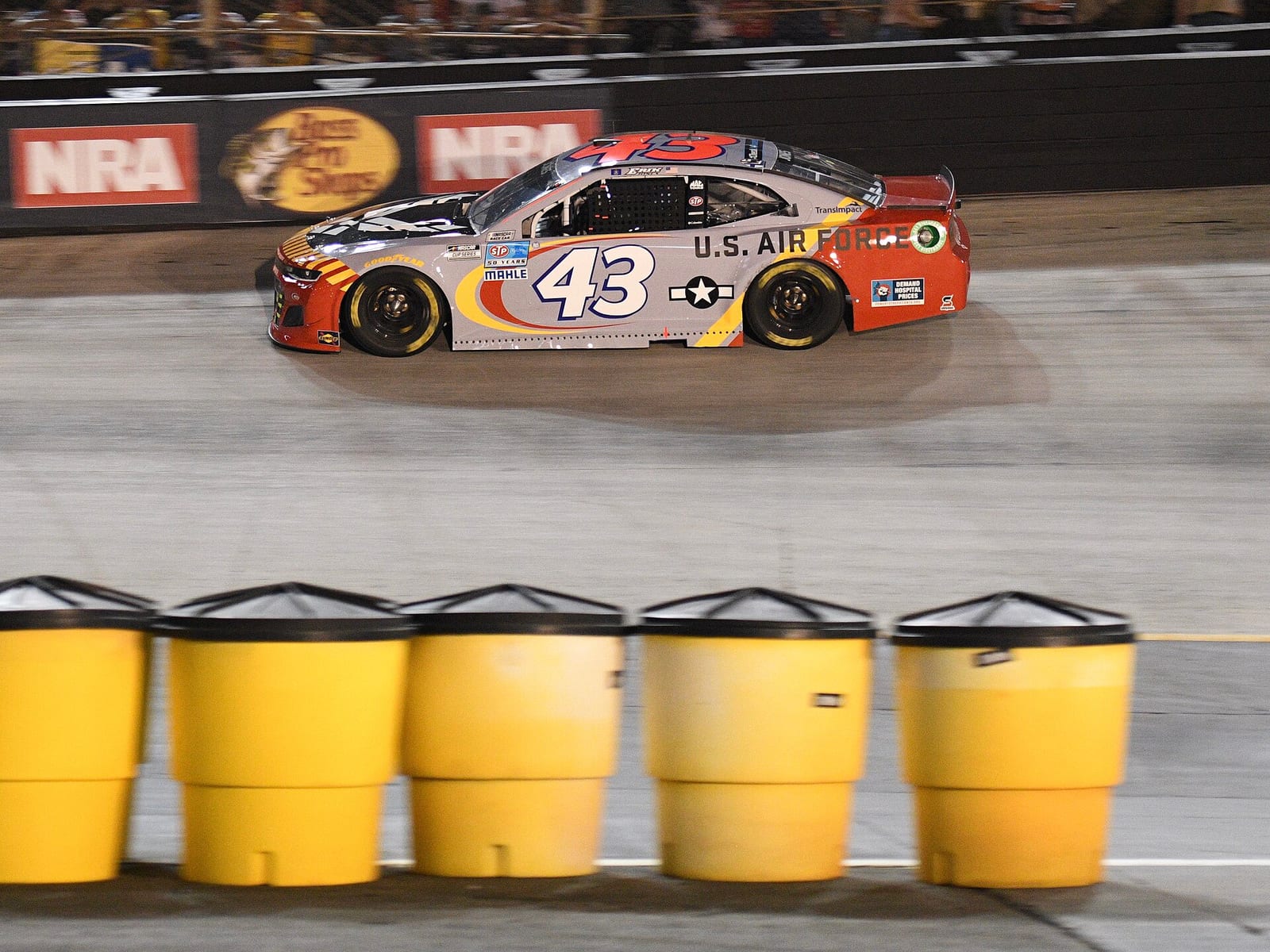 Erik Jones' number 43 Chevrolet with U.S. Air Force livery on the concrete at Bristol in 2021