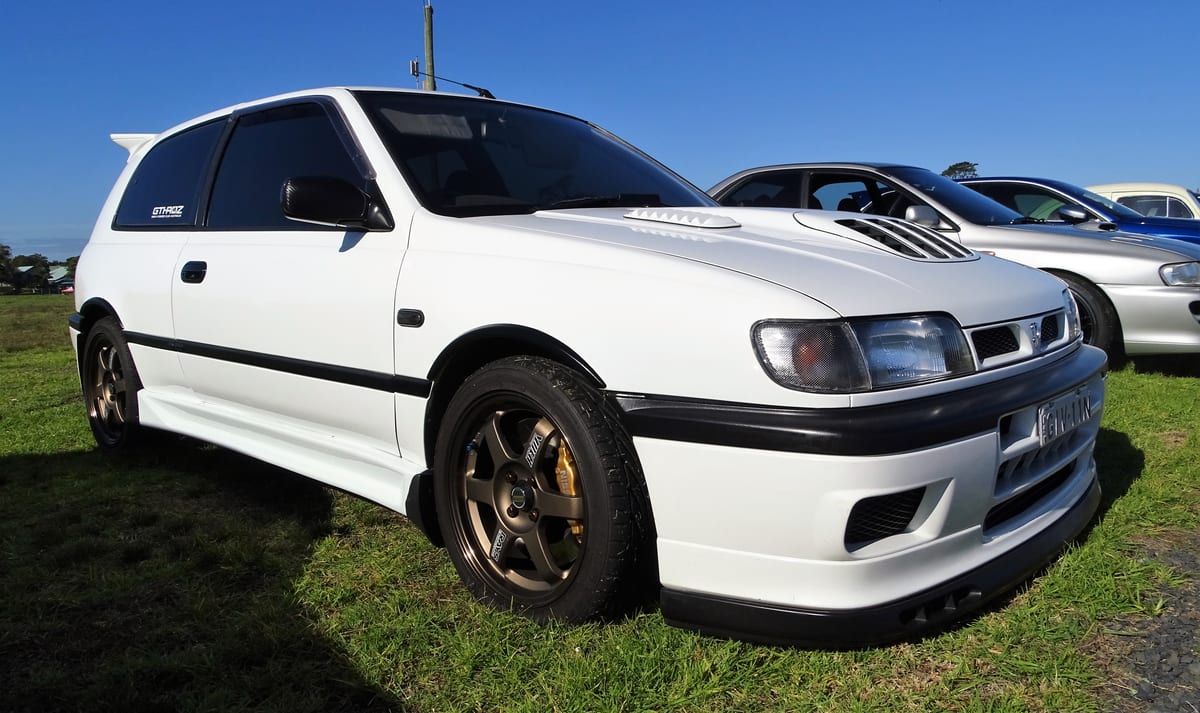 A Nissan Pulsar GTI-R, the RNN14 four wheel drive hot hatch
