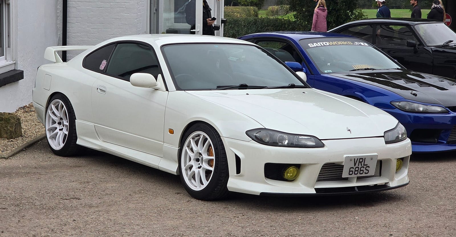 A white Nissan Silvia S15 Spec R