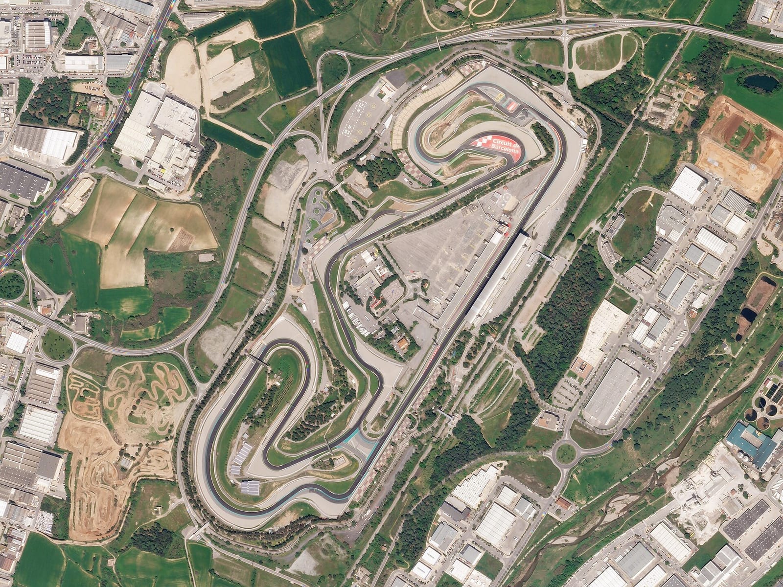 Satellite view of the Circuit de Barcelona-Catalunya in Montmelo