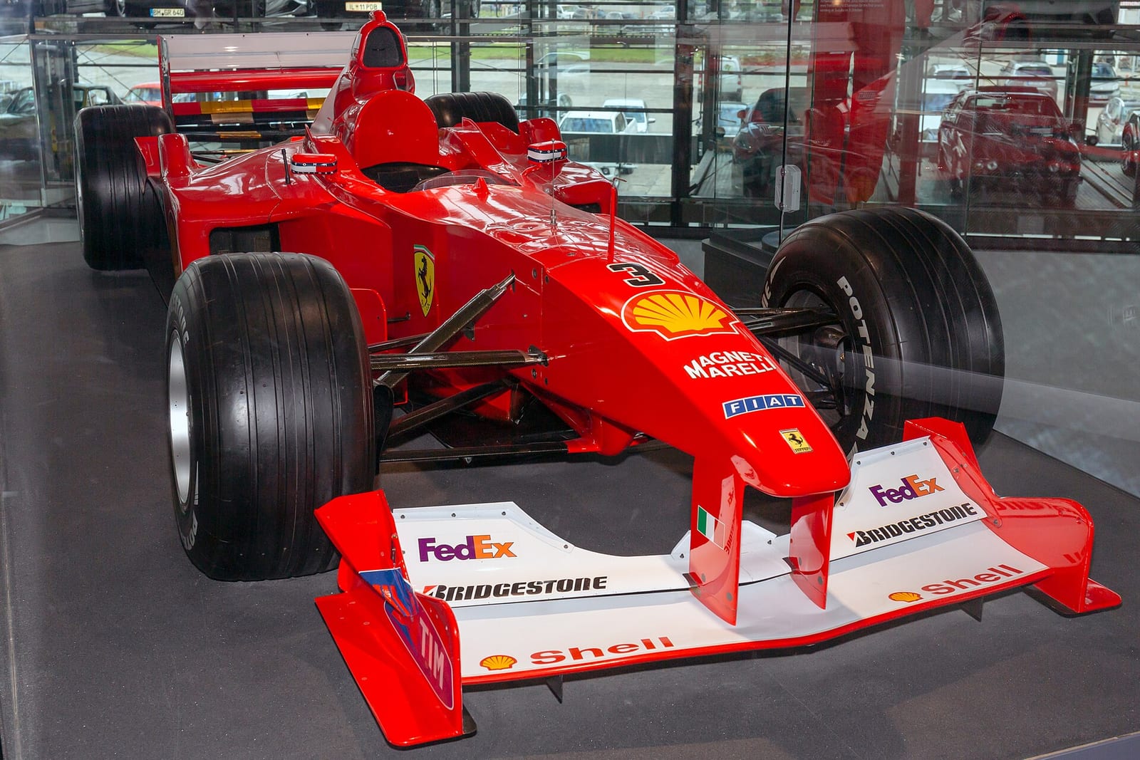 The Ferrari F1-2000 from the Michael Schumacher Private Collection, seen from the front right