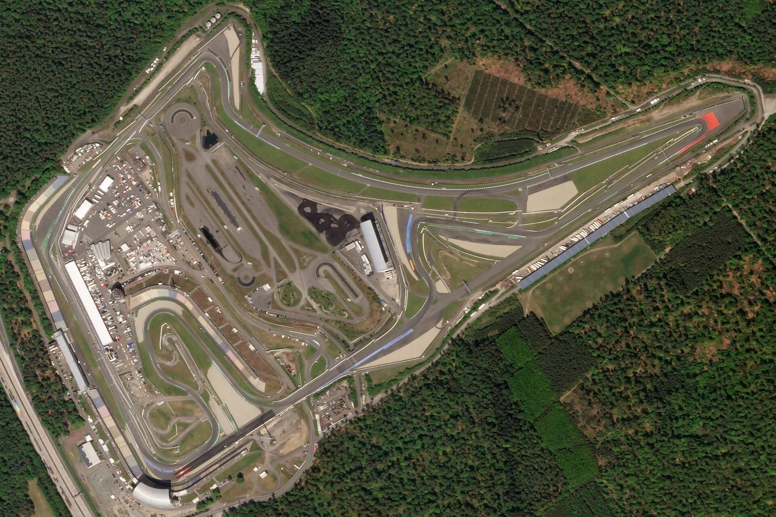 Satellite view of the Hockenheimring in 2018