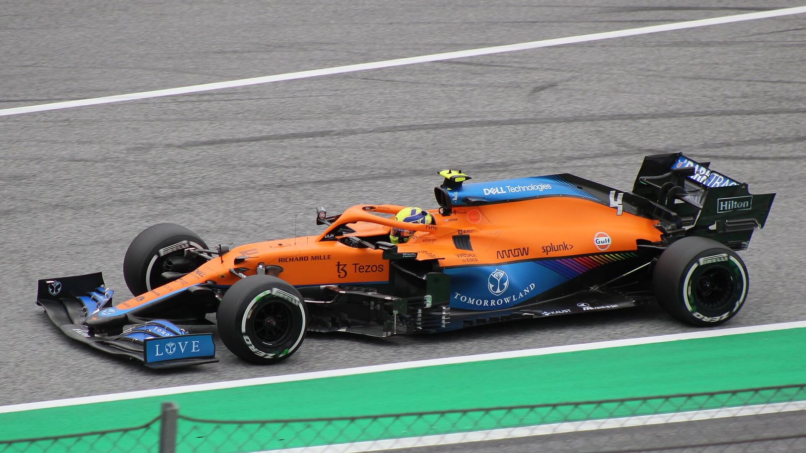 Lando Norris in the McLaren MCL35M at the Red Bull Ring in 2021