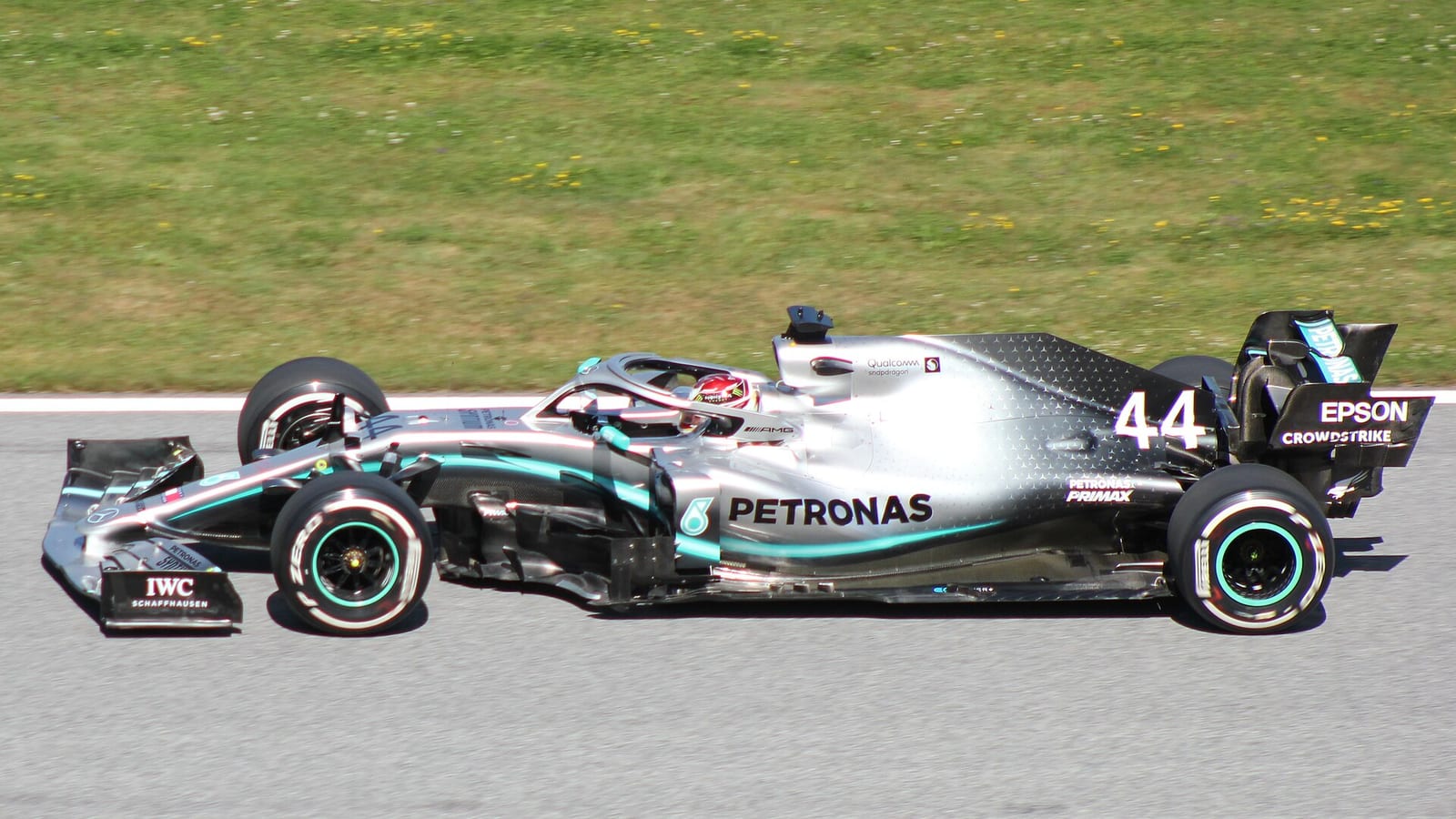 Lewis Hamilton in the Mercedes W10 at the Red Bull Ring during the 2019 Austrian Grand Prix weekend