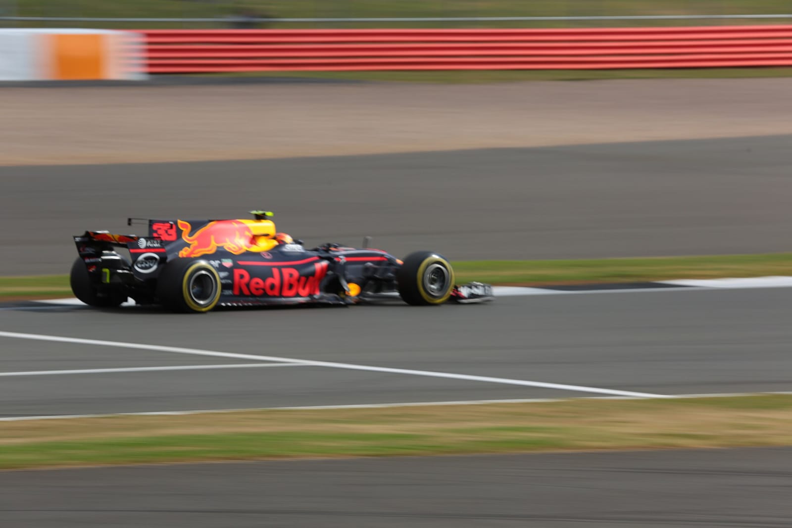 Max Verstappen in the Red Bull RB13 in practice for the 2017 British Grand Prix at Silverstone
