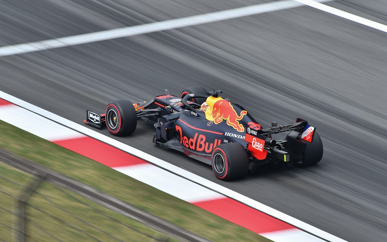 Max Verstappen in the Red Bull RB15 seen from above at the 2019 Chinese Grand Prix