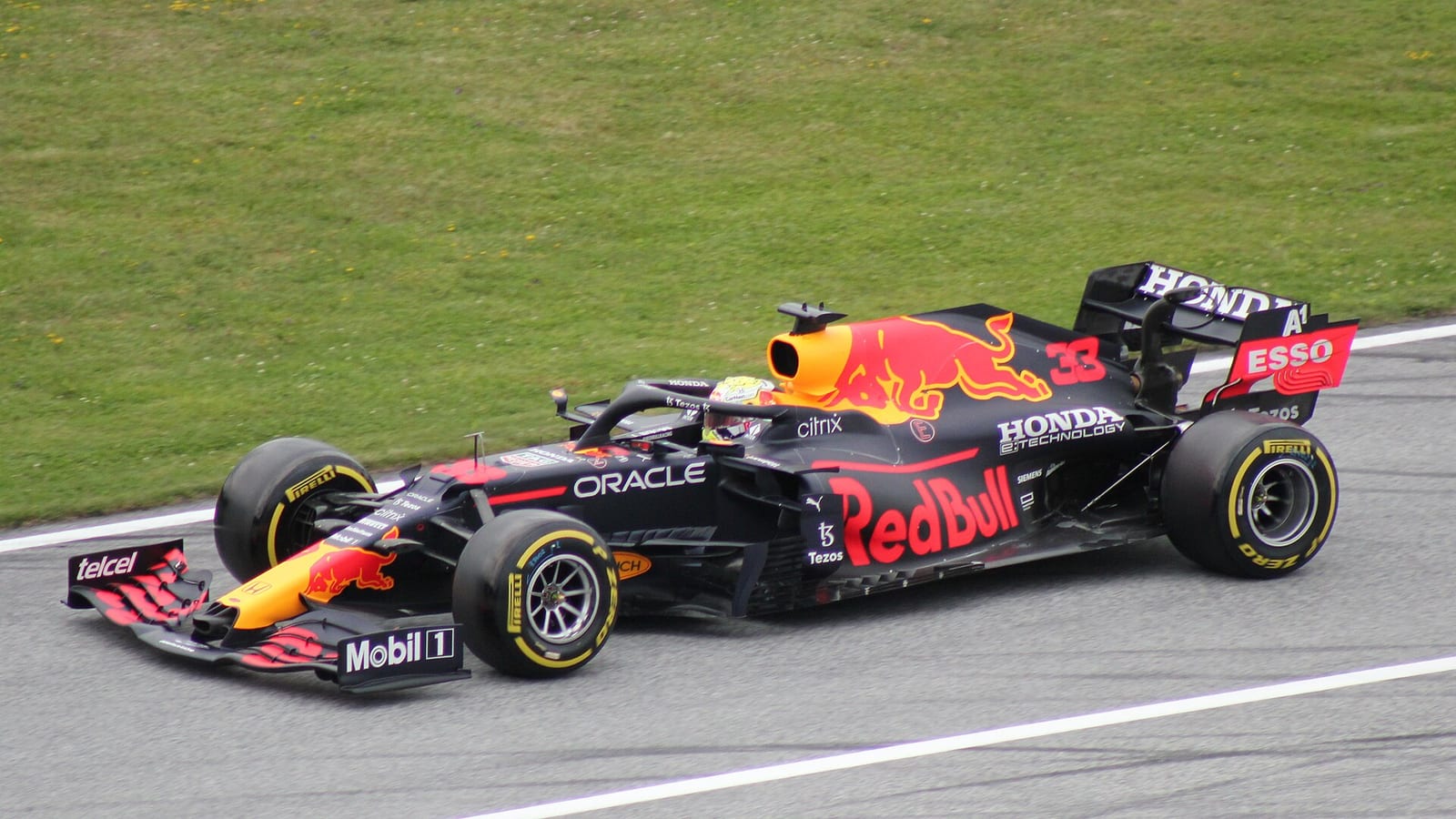 Max Verstappen in the Red Bull RB16B at the Red Bull Ring during the 2021 Austrian Grand Prix weekend