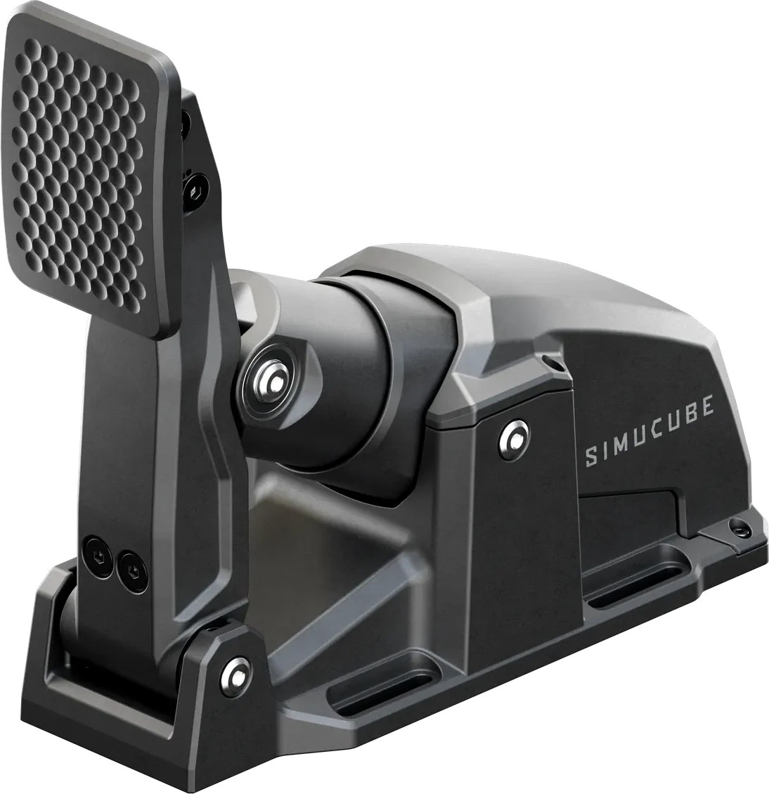 Simucube ActivePedal Sport active pedal, three-quarter view