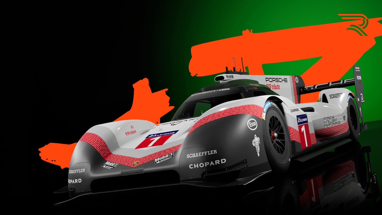 The Porsche 919 Hybrid Evo in the 919 tribute livery from the RENNSPORT Kings of the Ring DLC