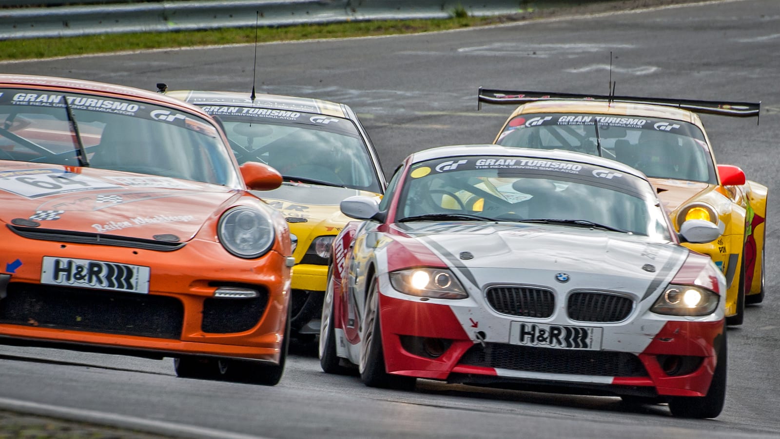GT cars racing on the Nurburgring Nordschleife