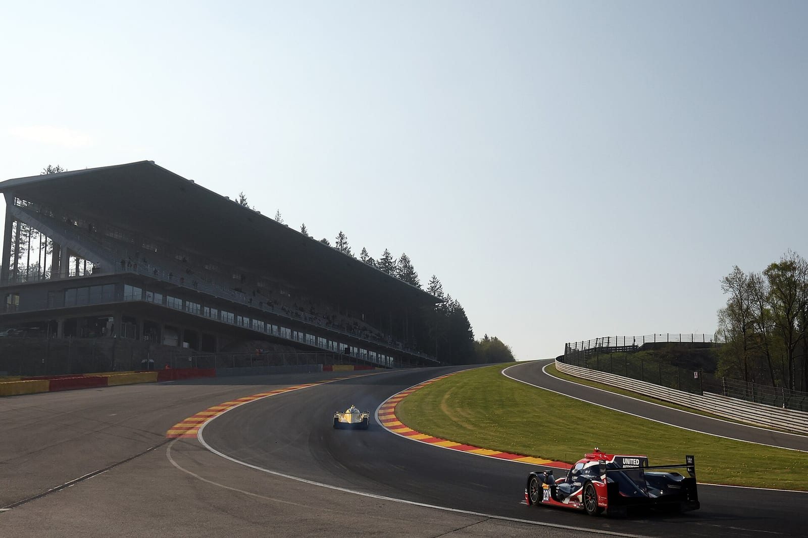 Cars going through Eau Rouge at Spa-Francorchamps