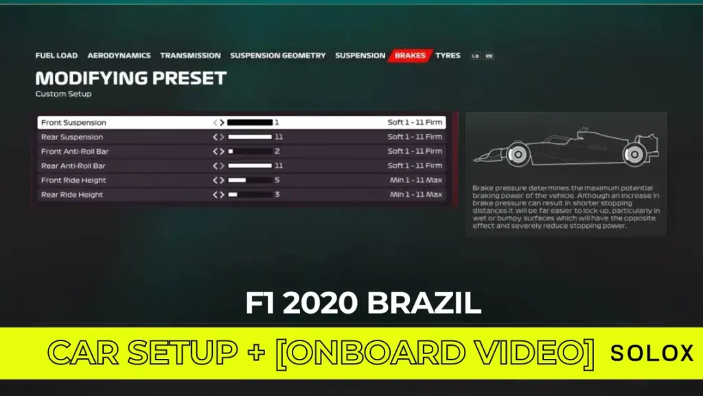 F1 2020 Brazil Car Setup + [Onboard Video]