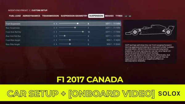 F1 2017 Canada Car Setup + [Onboard Video]