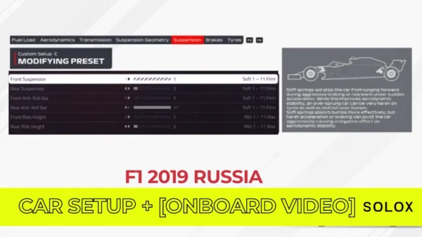 F1 2019 Russia Car Setup + [Onboard Video]