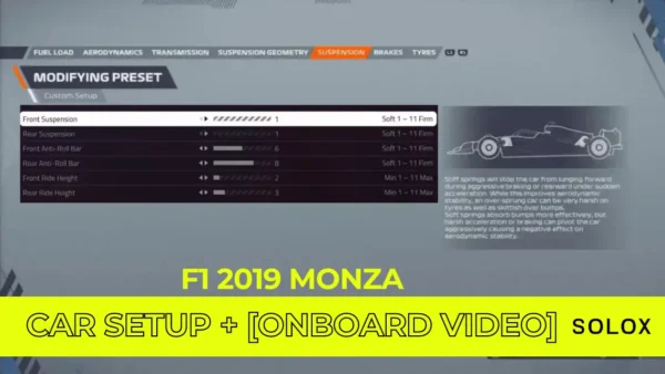 F1 2019 Monza Car Setup + [Onboard Video]