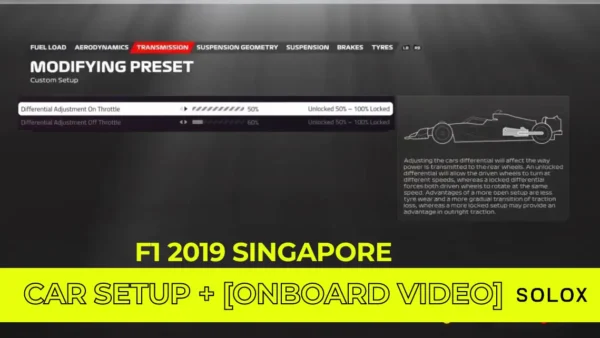 F1 2019 Singapore Car Setup + [Onboard Video]